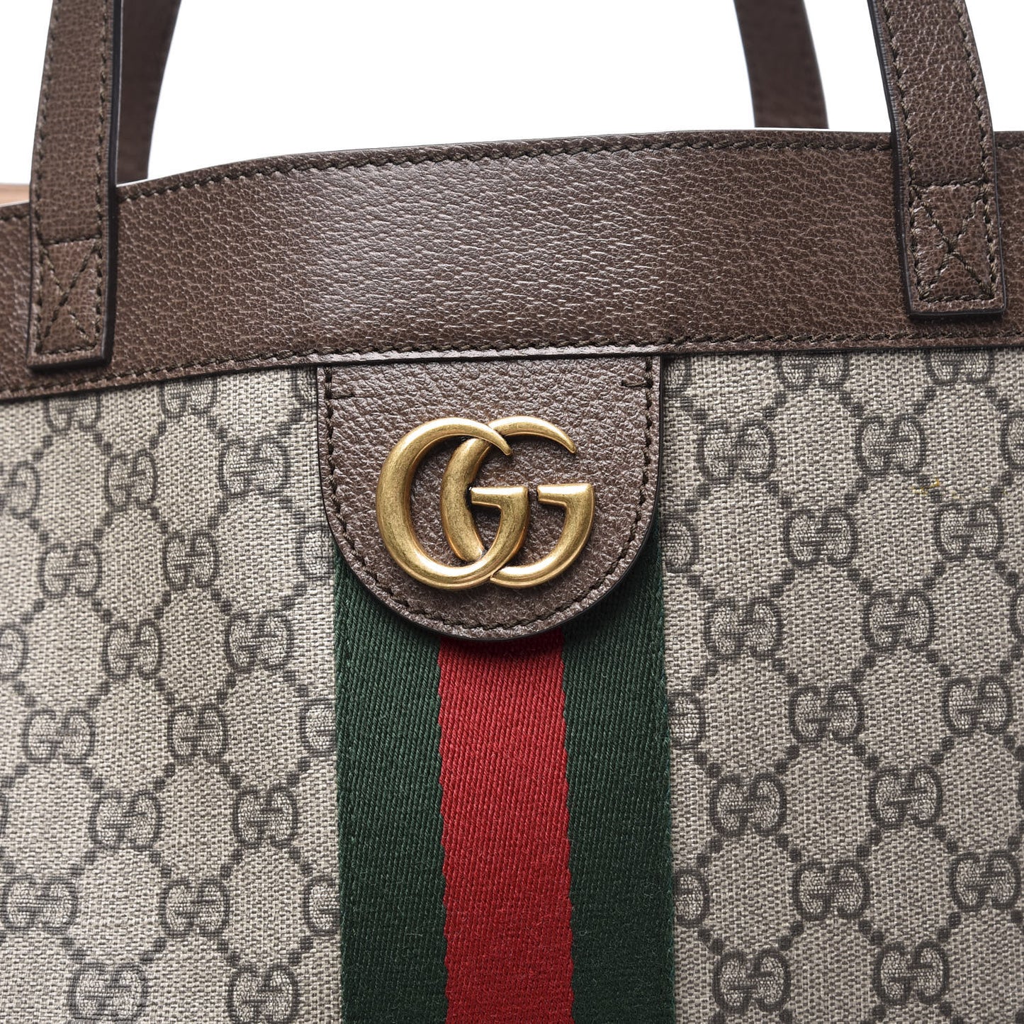 GG Supreme Monogram Web Large Ophidia Tote Brown