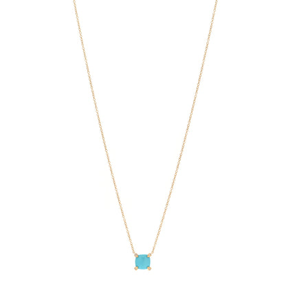 David Yurman 18K Yellow Gold Diamond Turquoise 7mm Petite Chatelaine Pendant Necklace 1 of 4