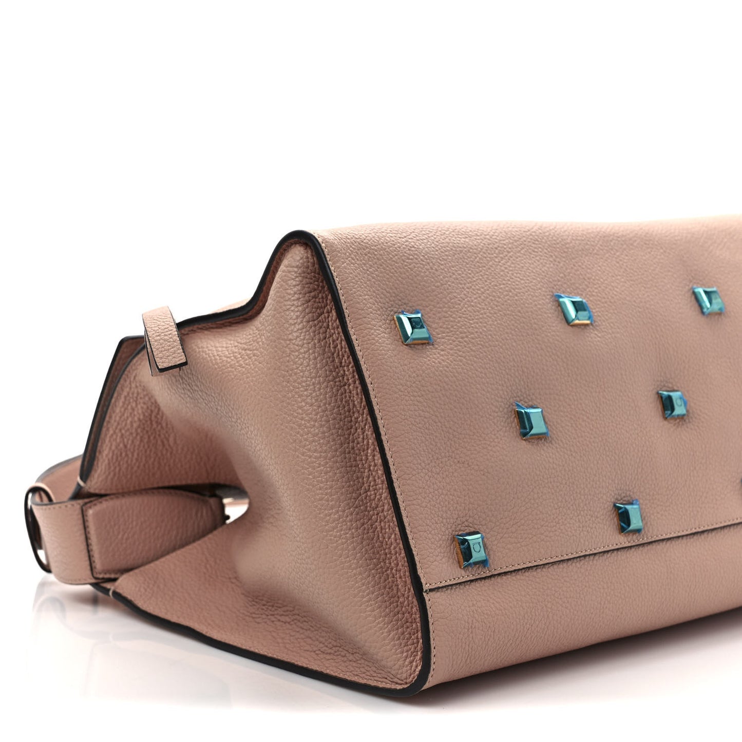 Hammered Calfskin Medium Studio Top Handle Bag Ameretti