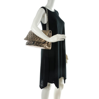 Chanel Metallic Aged Calfskin Quilted 2.55 Reissue 228 Flap Light Gold 2 of 7