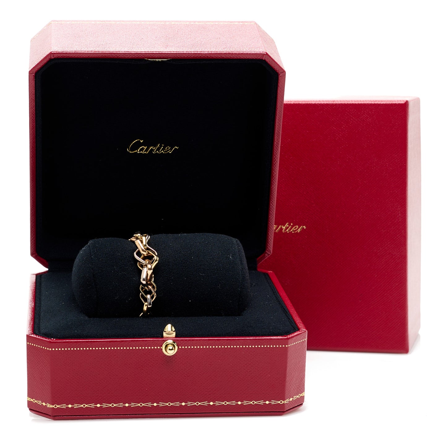 18K Pink Yellow White Gold Trinity Cushion Shaped Bracelet