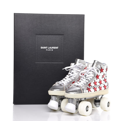 Saint Laurent Metallic Calfskin California Court Classic Roller Skates 40 Platinum 14 of 14