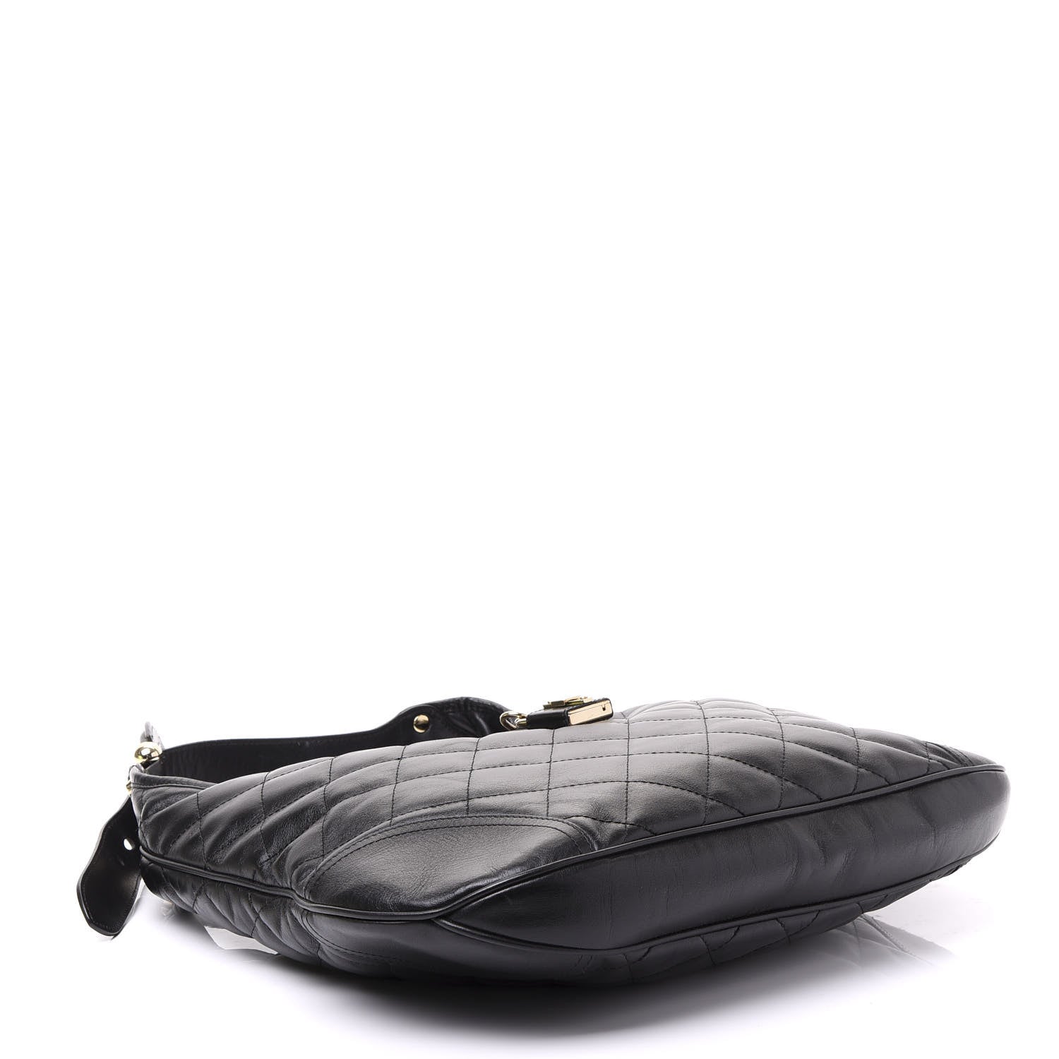 Burberry Calfskin Quilted Brook Hobo Black 3 of 8