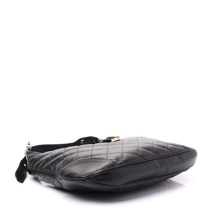 Burberry Calfskin Quilted Brook Hobo Black 3 of 8