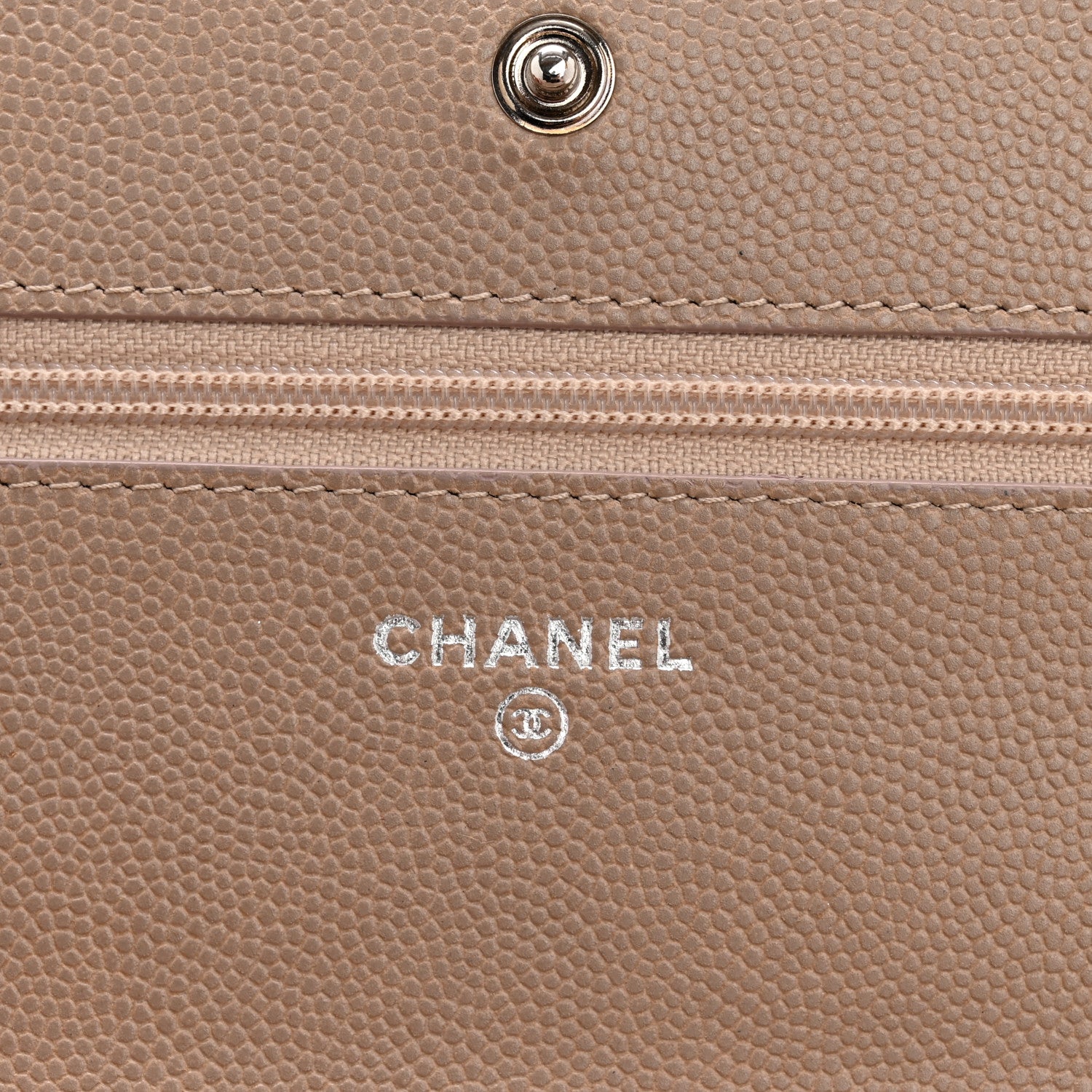 Chanel Caviar Quilted Wallet on Chain WOC Beige 6 of 14