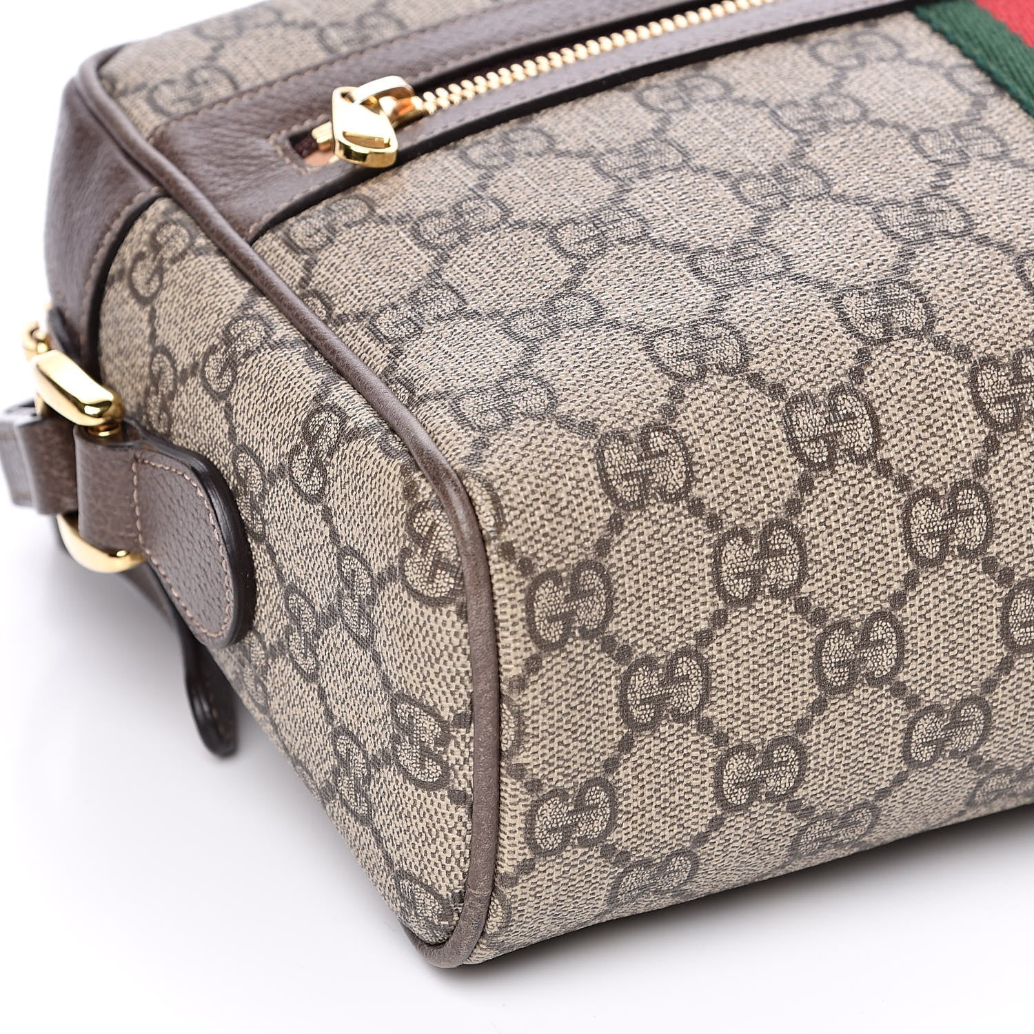 Gucci GG Supreme Monogram Web Small Ophidia Shoulder Bag Brown 9 of 11