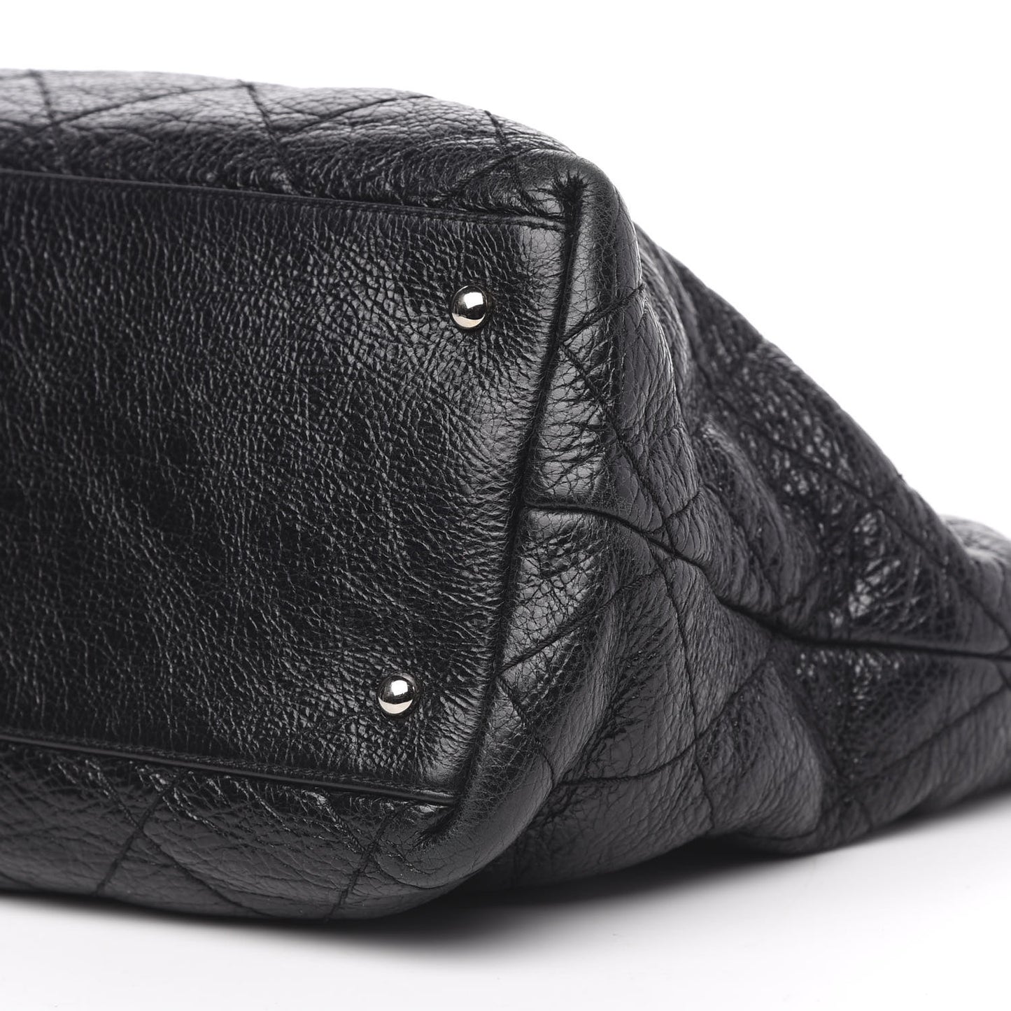 Glazed Calfskin Large On The Road Tote Black