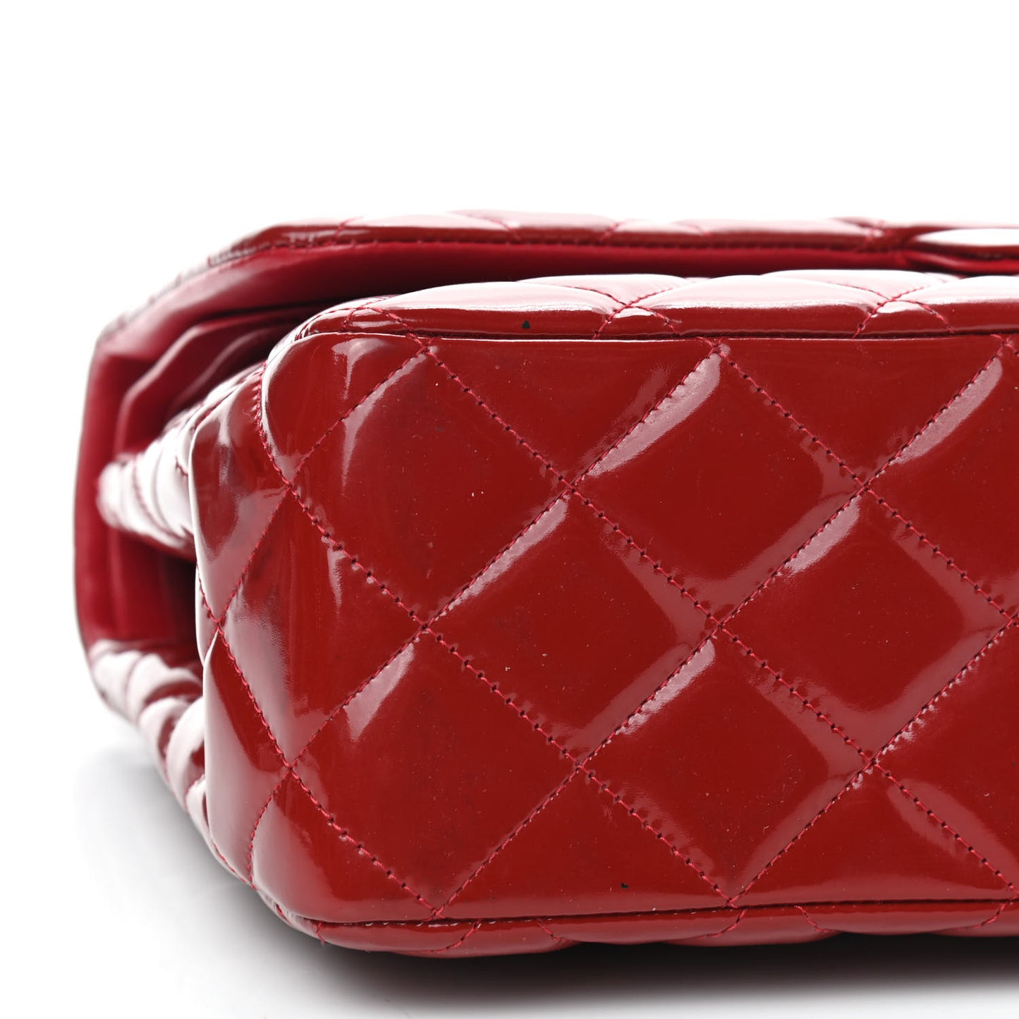Patent Quilted Jumbo Double Flap Red