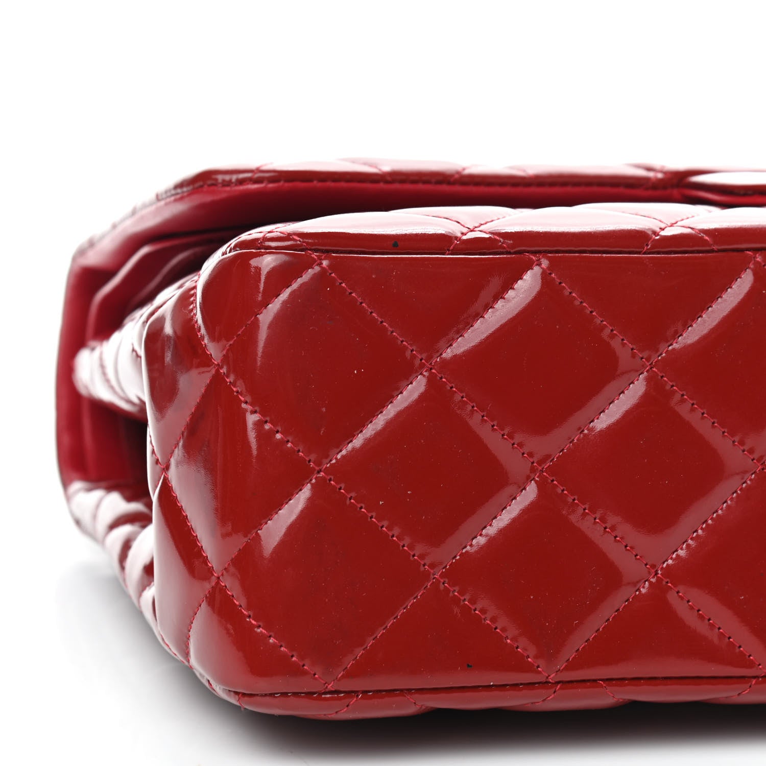 Chanel Patent Quilted Jumbo Double Flap Red 6 of 10