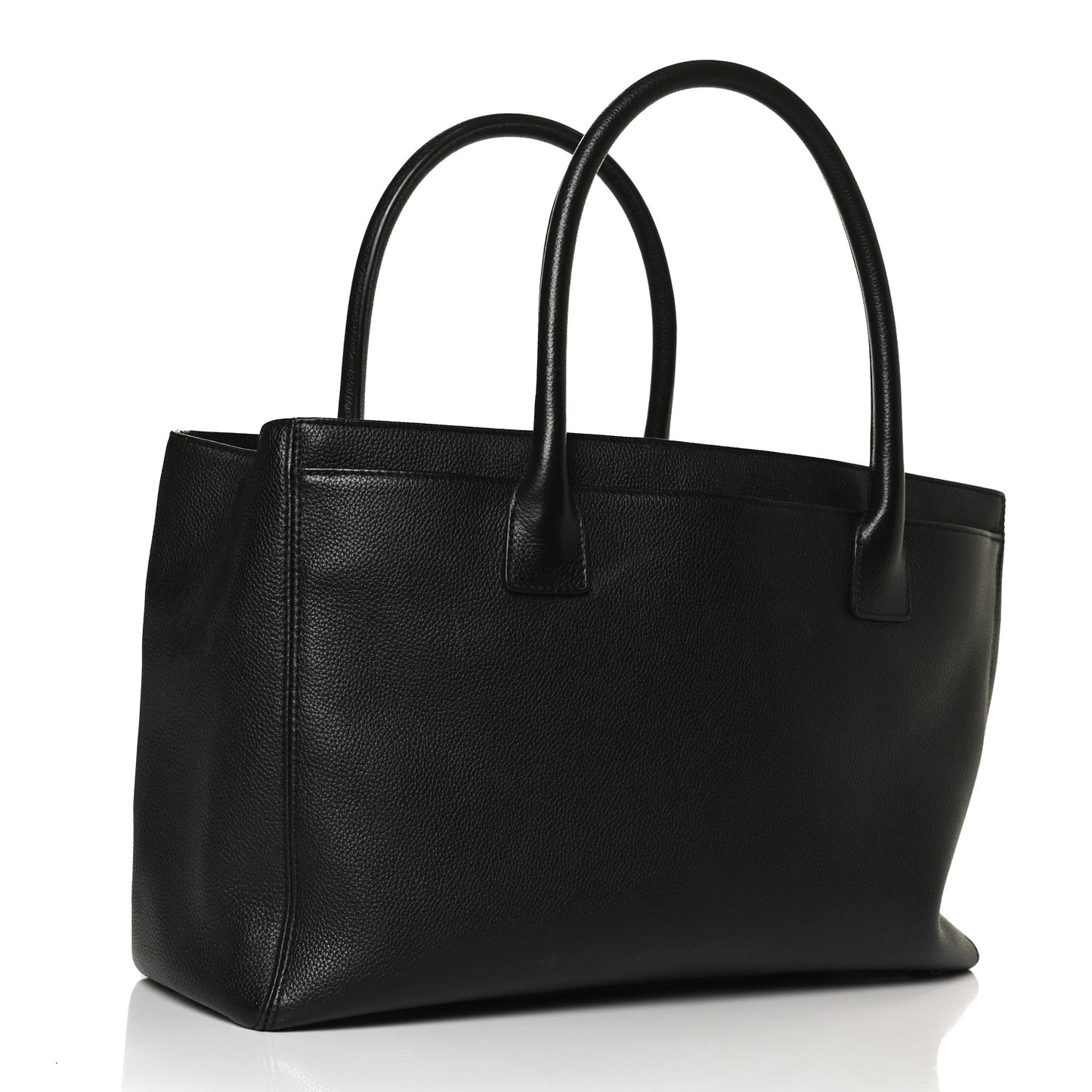 Calfskin Cerf Executive Shopper Tote Black