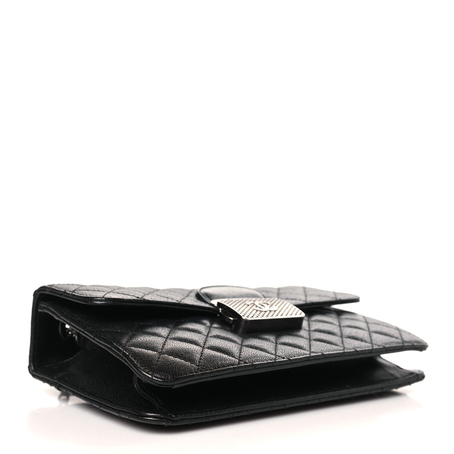 Chanel Goatskin Quilted Small CC University Top Handle Flap Black 4 of 9