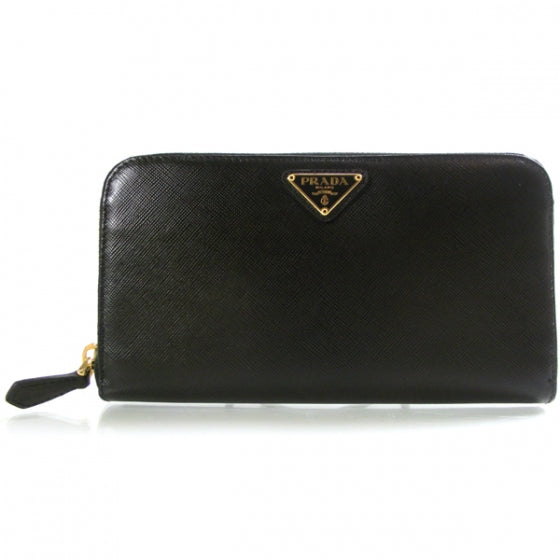 Saffiano Zip Around Wallet Nero Black