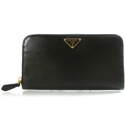 Prada Saffiano Zip Around Wallet Nero Black 1 of 9