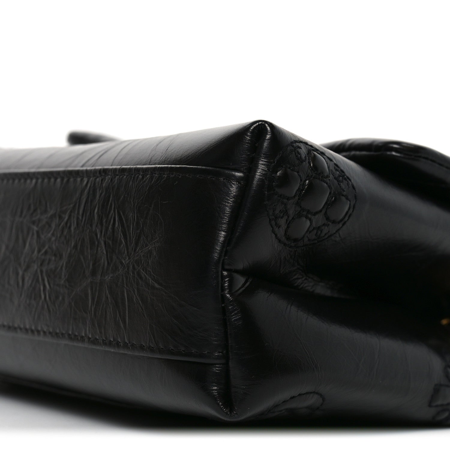 Chanel Crumbled Calfskin Embossed Flap Black 10 of 11