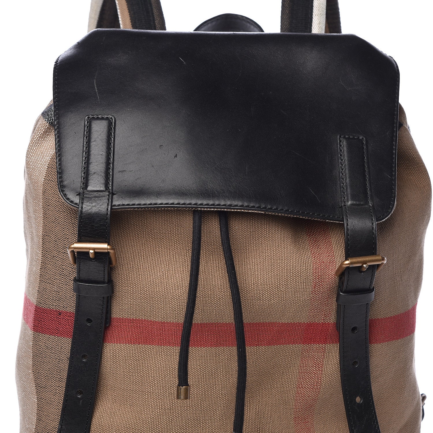 Burberry Canvas Mega Check Doran Backpack Black 7 of 9