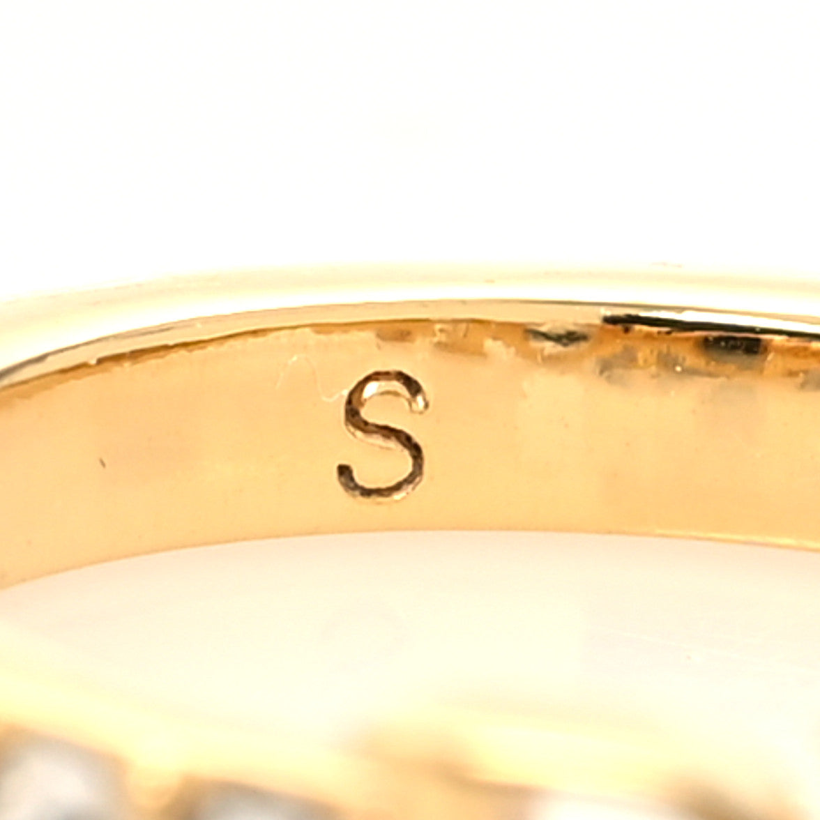 Christian Dior Metal Crystal Logo Ring L Gold 4 of 4