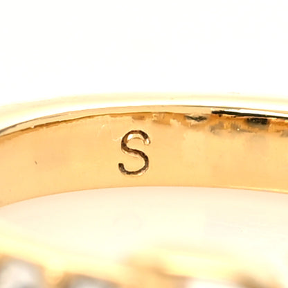 Christian Dior Metal Crystal Logo Ring L Gold 4 of 4