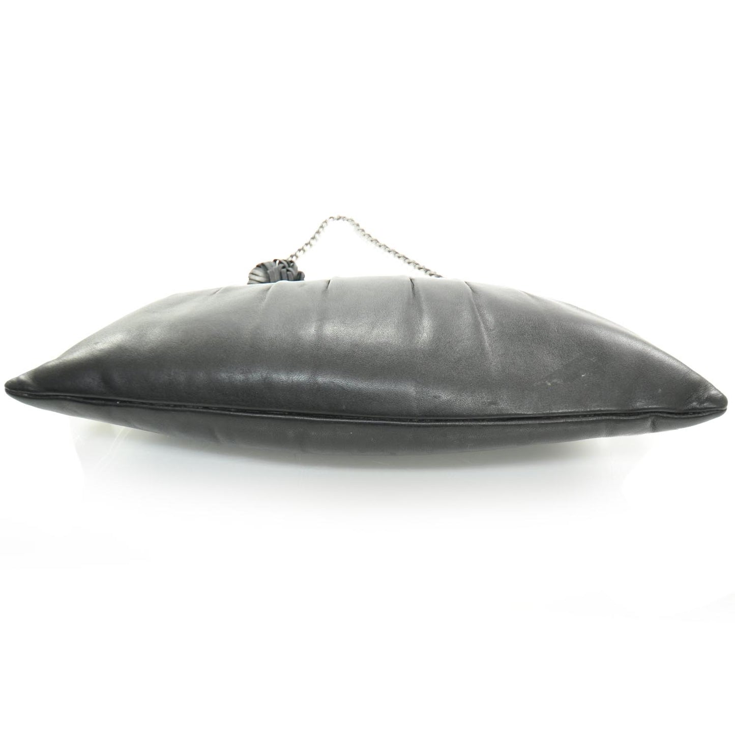 Lambskin Pleated Tassel Shoulder Bag Blak