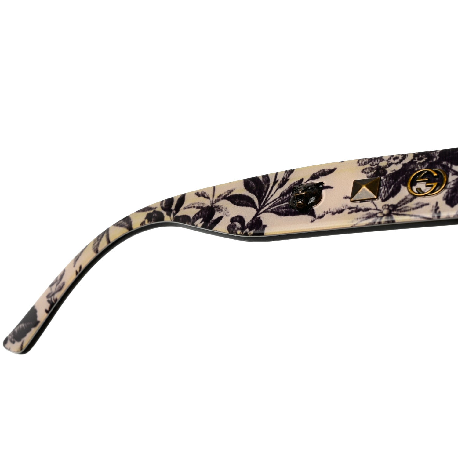 Gucci Acetate Herbarium Print Square Frame Sunglasses GG0059S White 8 of 9