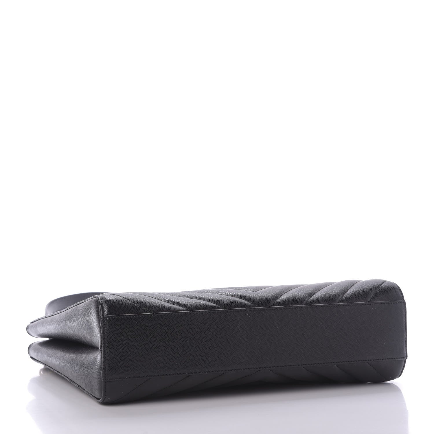 Saint Laurent Grain De Poudre Matelasse Chevron Medium Tribeca Shopping Bag Black 4 of 8