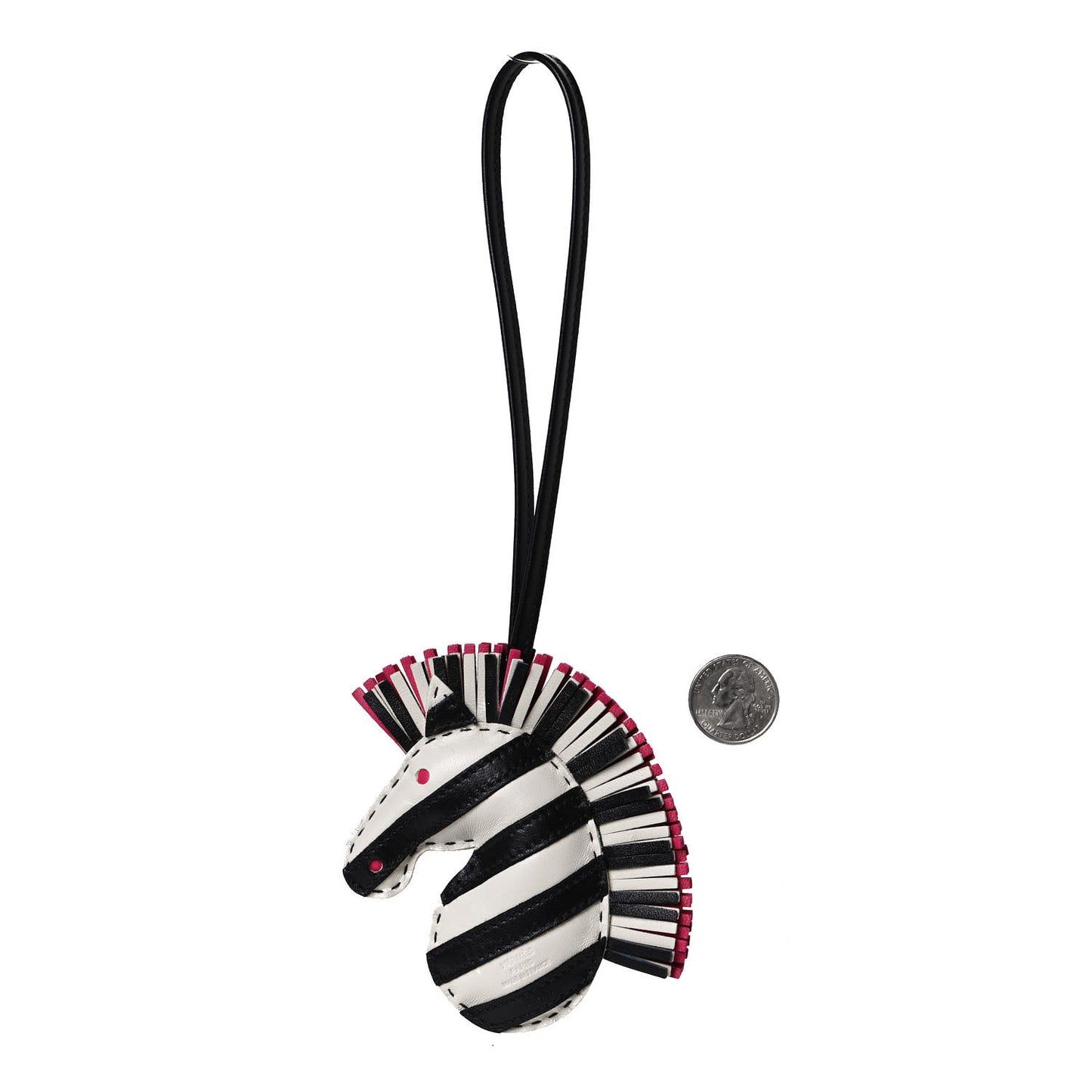 Milo Lambskin Geegee Savannah Bag Charm Craie Black Rose Mexico