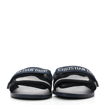 Christian Dior Technical Stretch Fabric Camouflage Dio(r)evolution Slide Sandals 38 Deep Blue 2 of 9