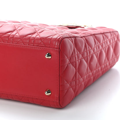 Christian Dior Lambskin Cannage Large Lady Dior Red 8 of 8