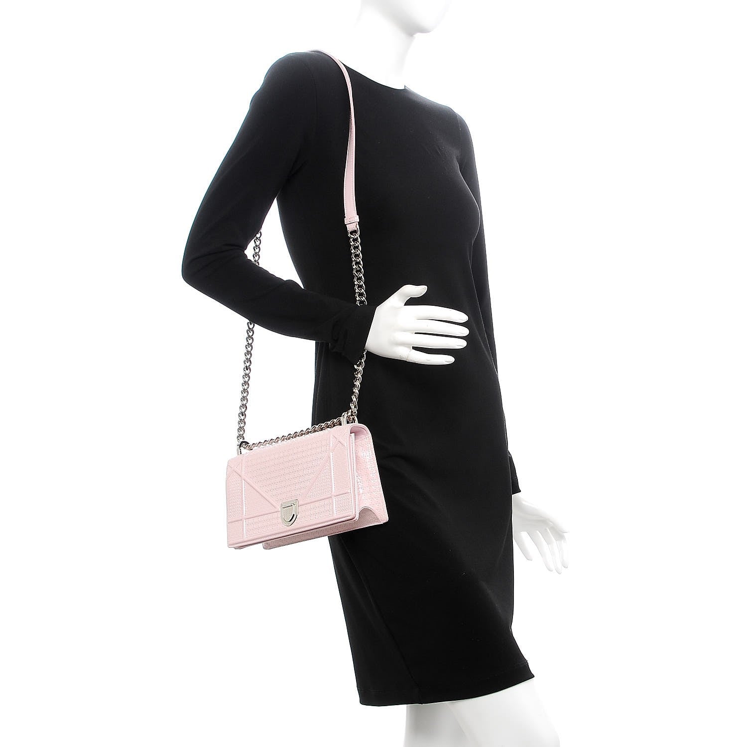 Christian Dior Patent Micro-Cannage Small Diorama Flap Bag Rose 2 of 8