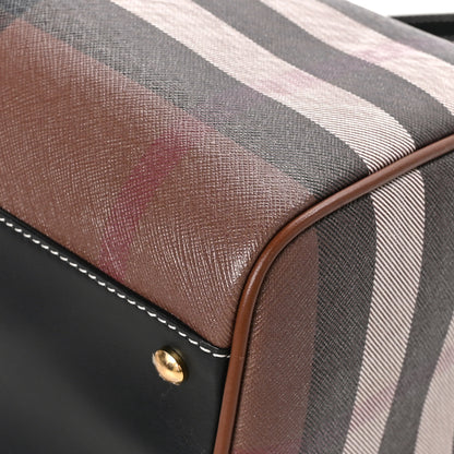 Burberry E-canvas Check Bowling Bag Dark Birch Brown 9 of 11