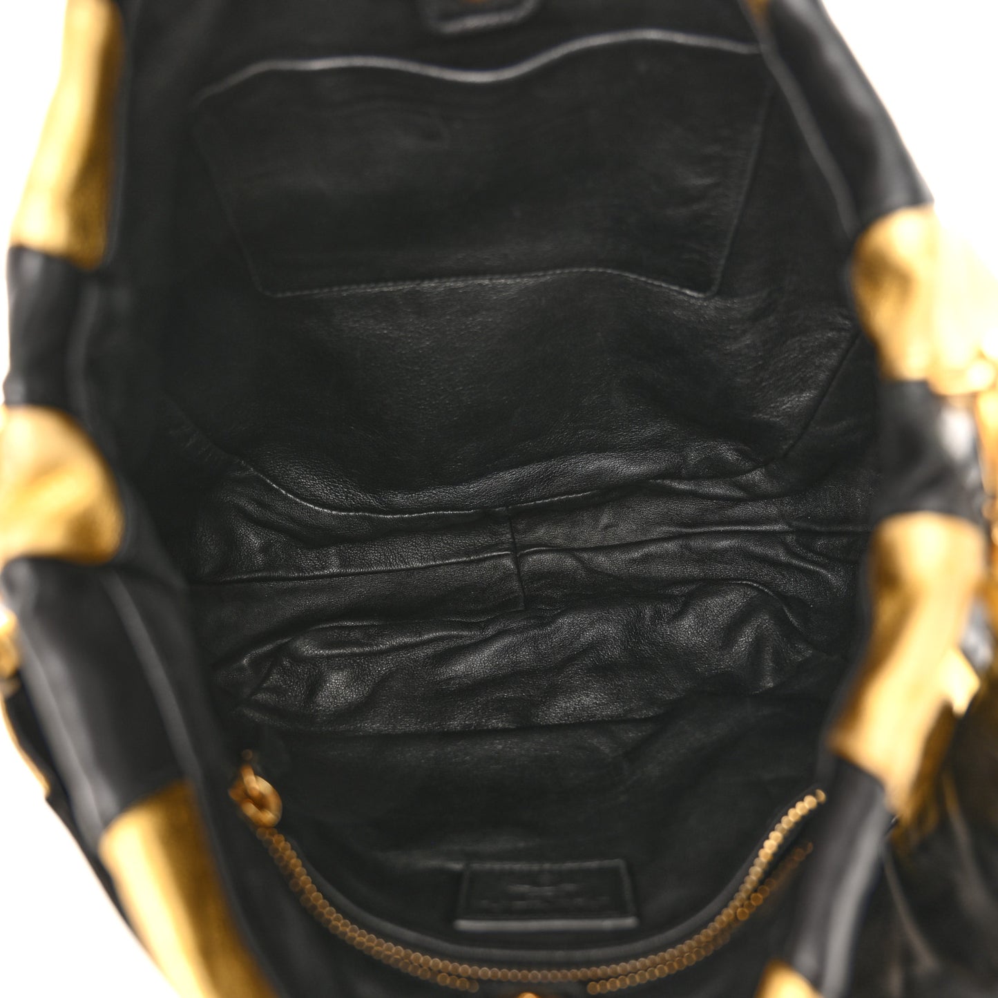 Nappa Mordore Stripes Shoulder Bag Black Oro