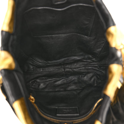 Prada Nappa Mordore Stripes Shoulder Bag Black Oro 5 of 11