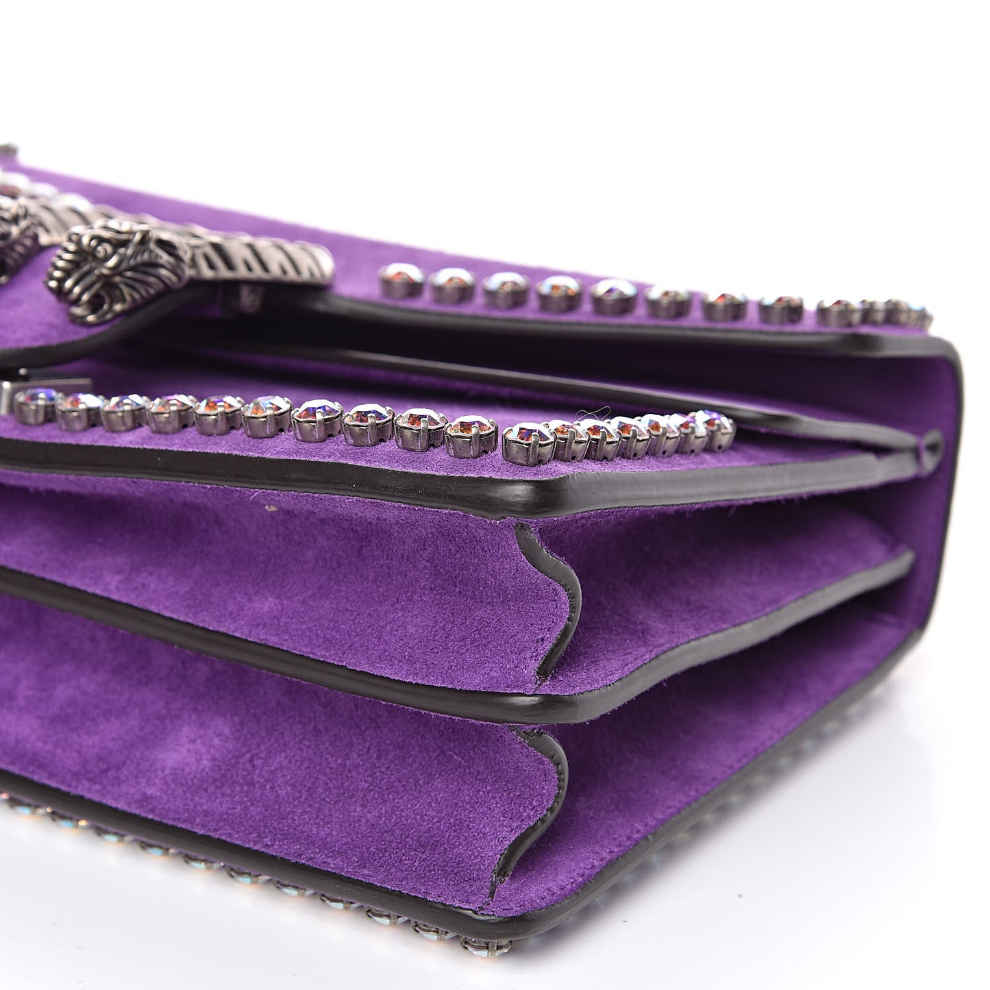 Suede Crystal Small Dionysus Shoulder Bag Bright Purple