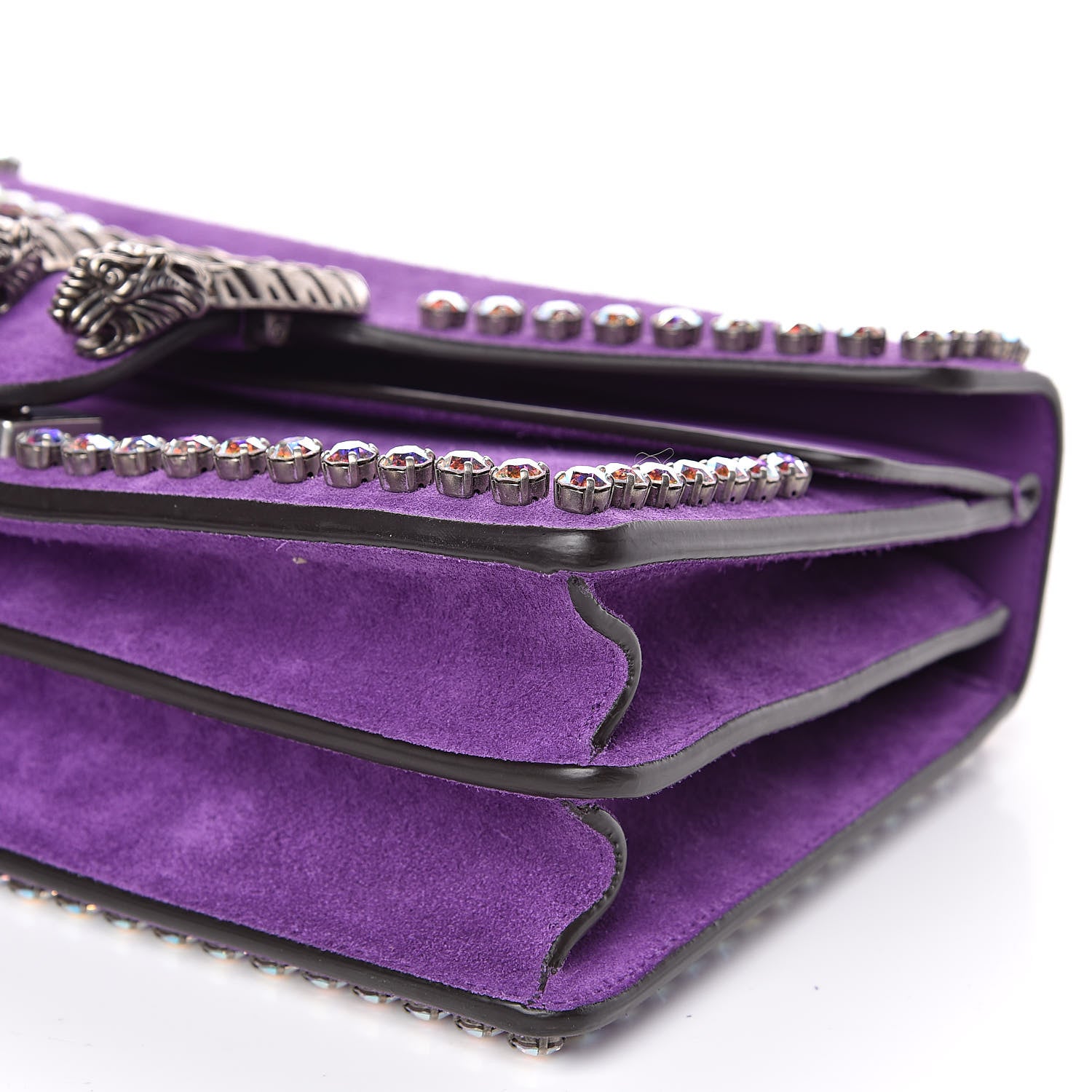 Gucci Suede Crystal Small Dionysus Shoulder Bag Bright Purple 11 of 11