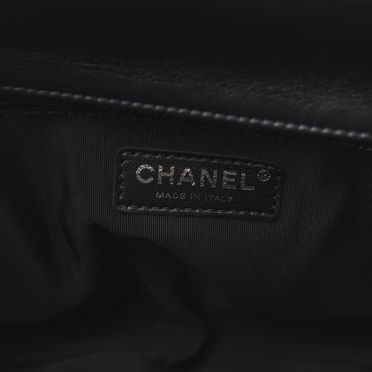 Chanel Crumpled Calfskin Quilted Large Chain All Over Flap Bag Black 6 of 10