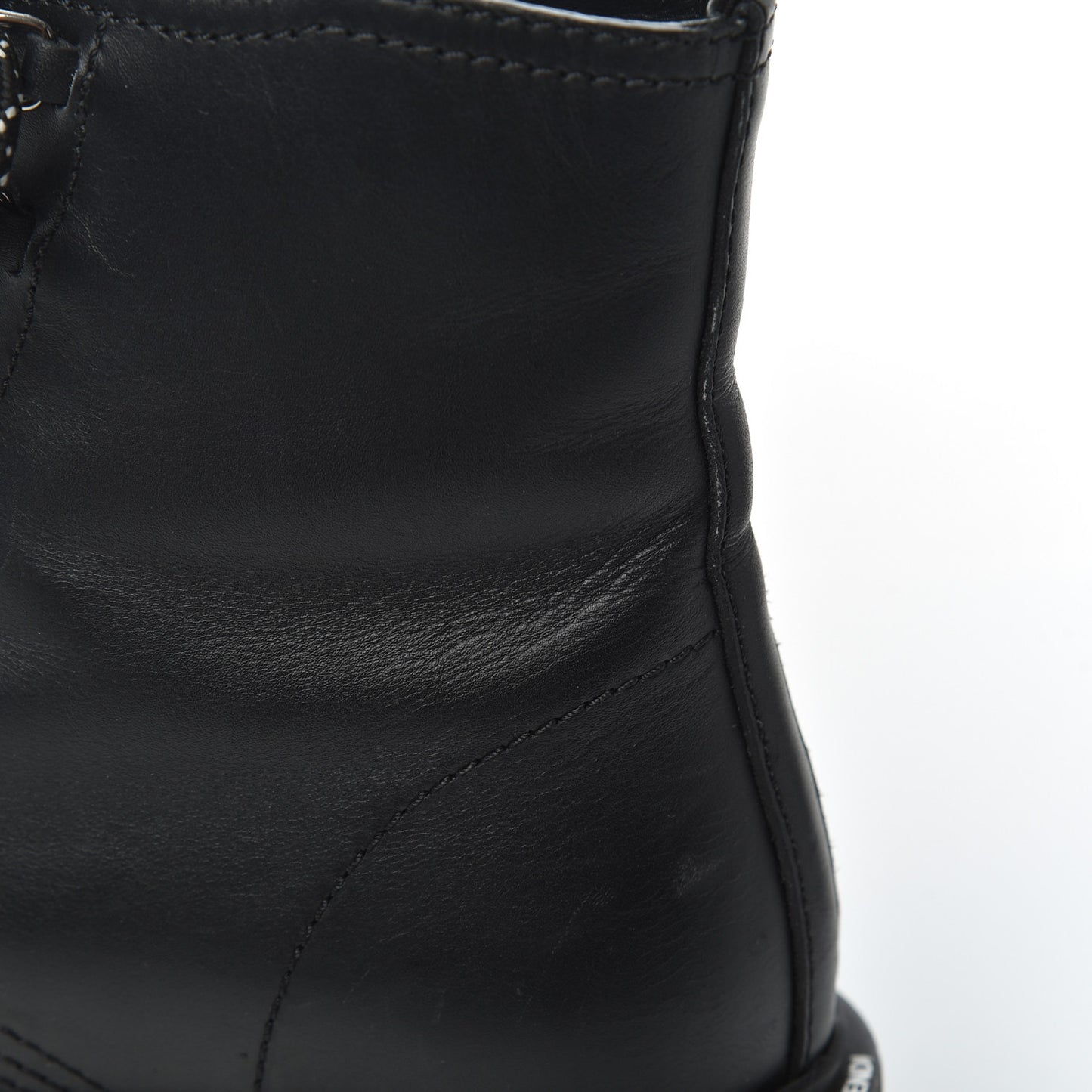 Calfskin FFreedom Platform Biker Boots 35 Black