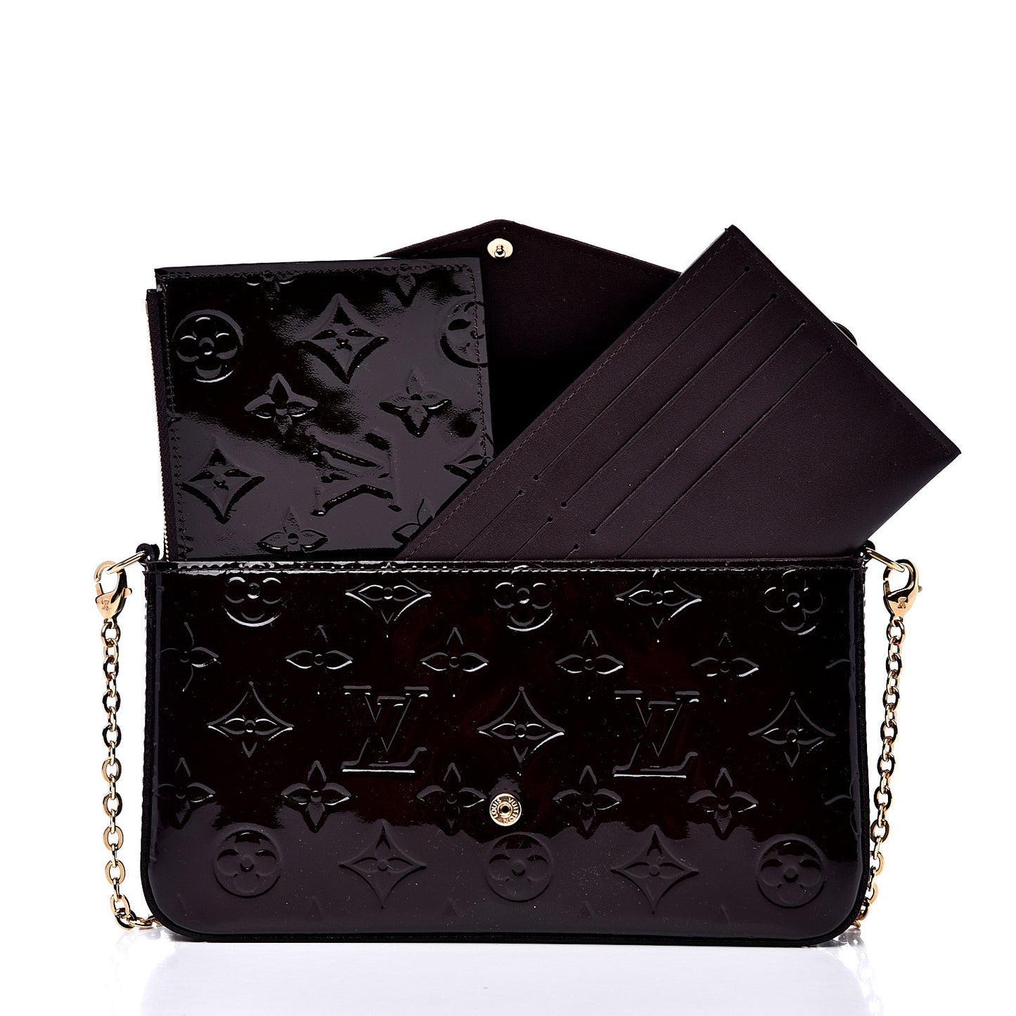 Vernis Pochette Felicie Chain Wallet Amarante