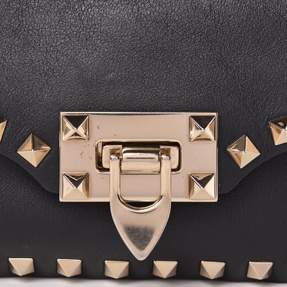 Valentino Garavani Vitello Mini Rockstud Flap Saddle Crossbody Bag Black 7 of 9