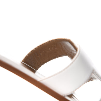 Hermes Box Calfskin Oran Sandals 39 White 8 of 9