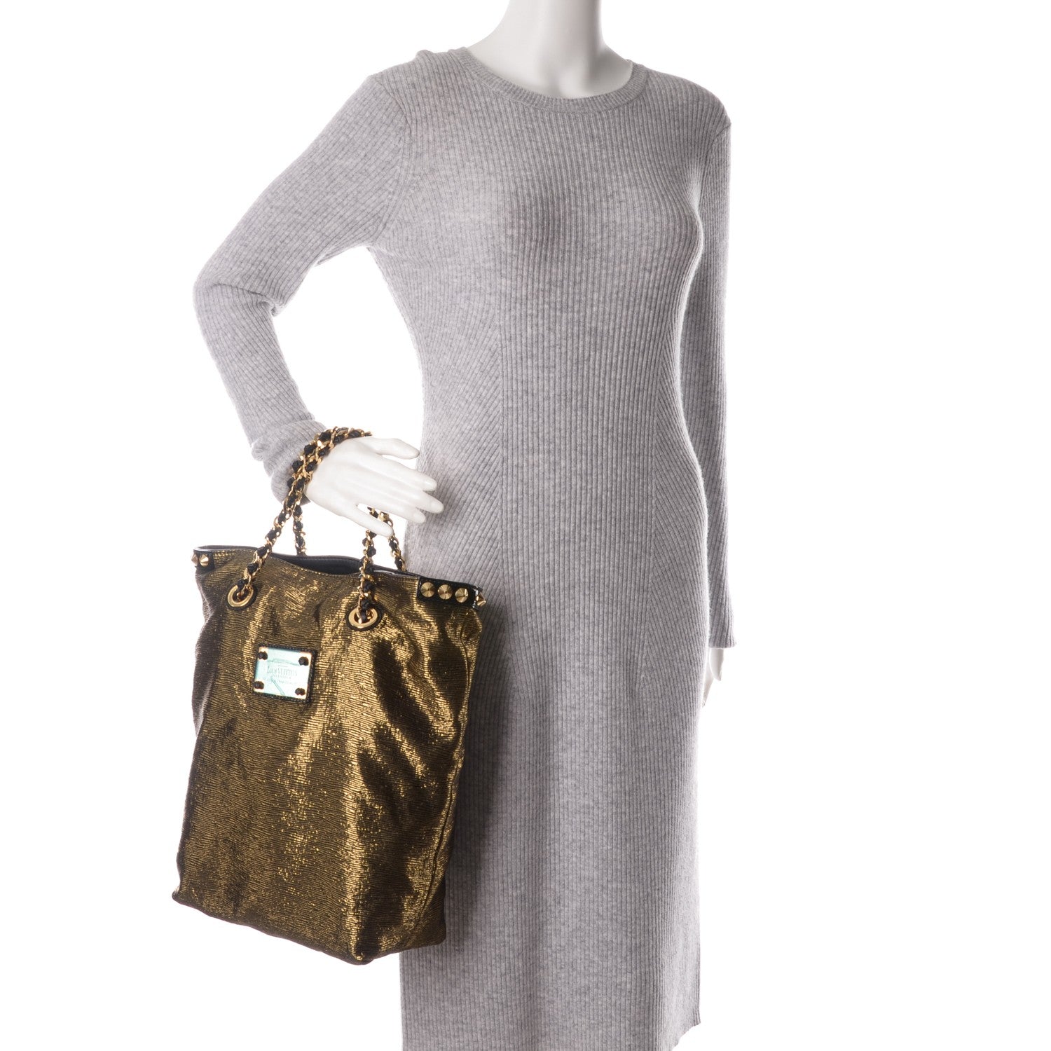Louis Vuitton Metallic Jacquard Double Jeu Tote Gold 2 of 7