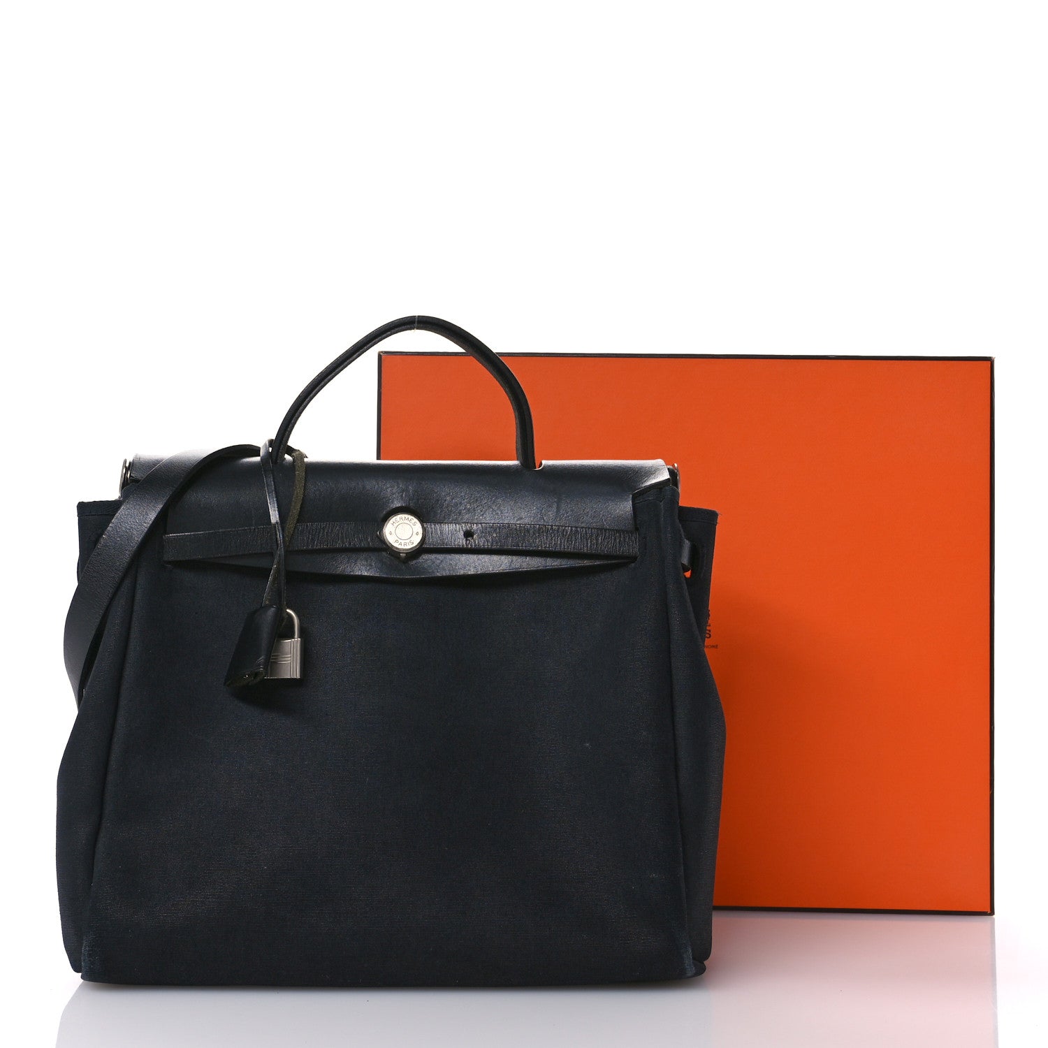 Hermes Toile Vache Calfskin Herbag 30 PM Black 13 of 13
