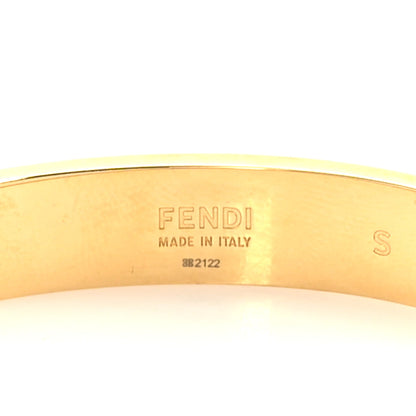 Fendi Brass Enamel FF Bracelet S Gold Black 4 of 4