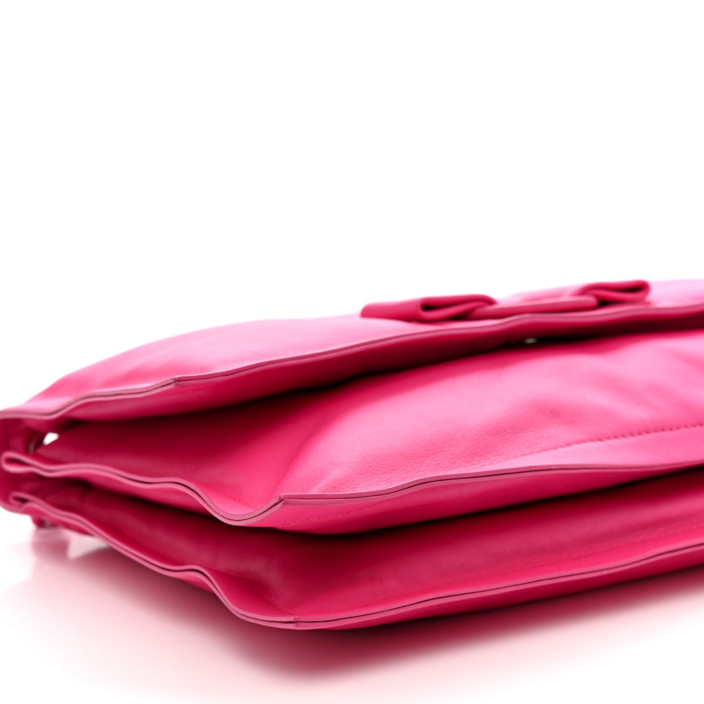Calfskin Small Viva Bow Shoulder Bag Hot Pink
