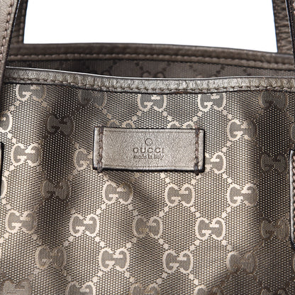 Gucci Imprime Monogram Medium Zippered Shopping Tote Pewter 14 of 16