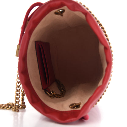 Gucci Calfskin Matelasse Mini GG Marmont 2.0 Bucket Bag Hibiscus Red 5 of 9