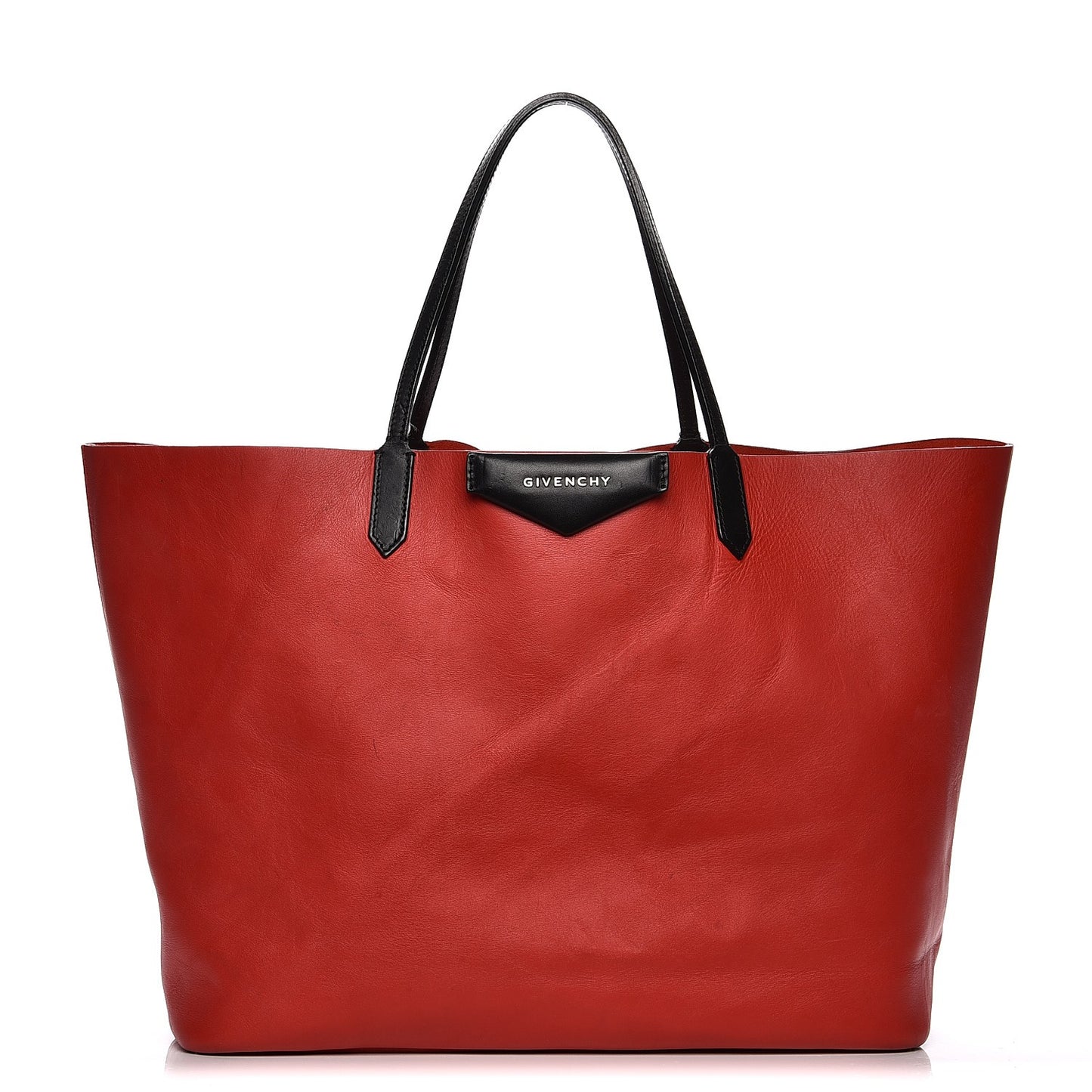 Calfskin Large Antigona Tote Red Black