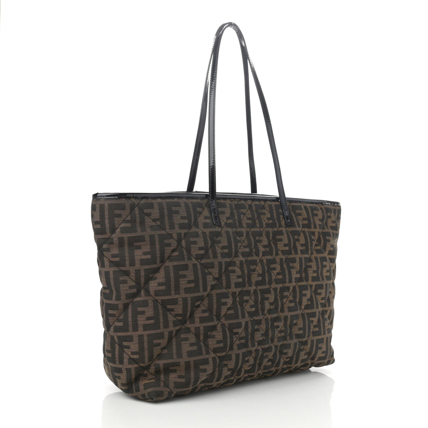 Zucca Quilted Medium Roll Tote Tobacco Black