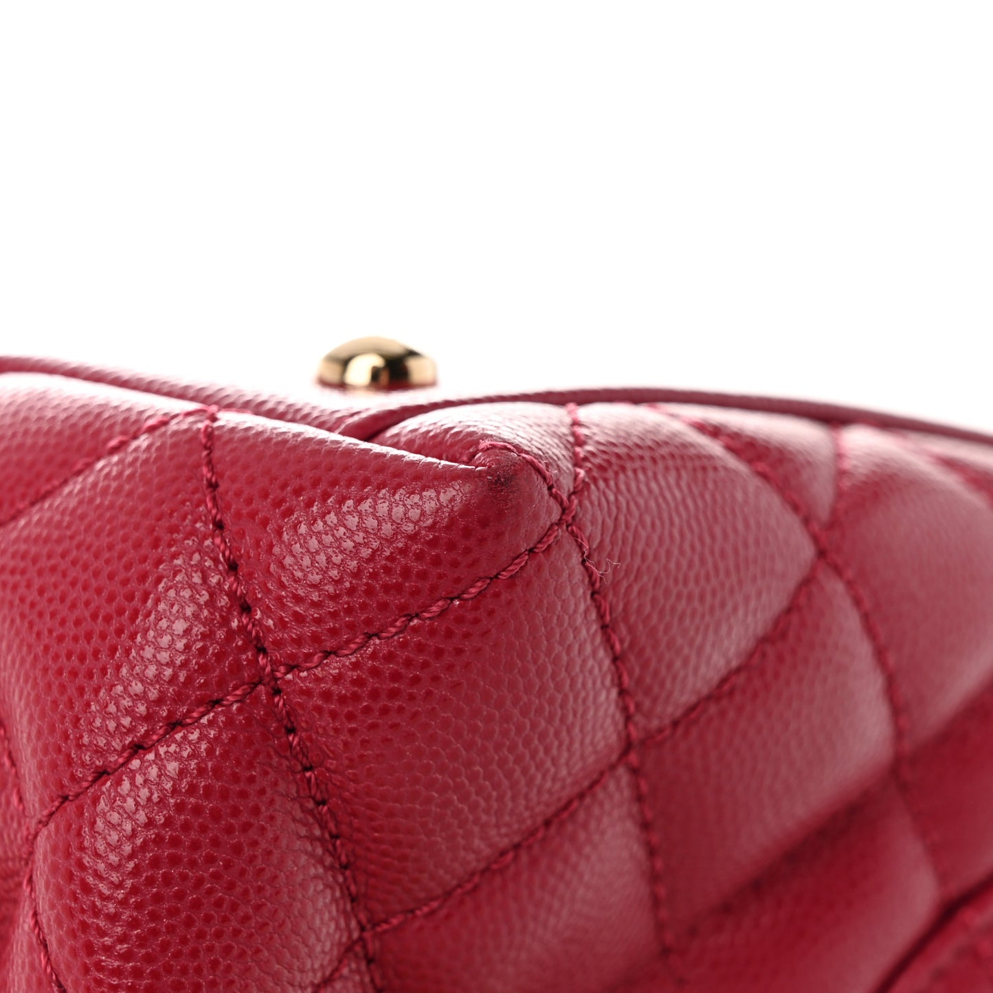 Caviar Quilted Small Coco Handle Flap Dark Pink