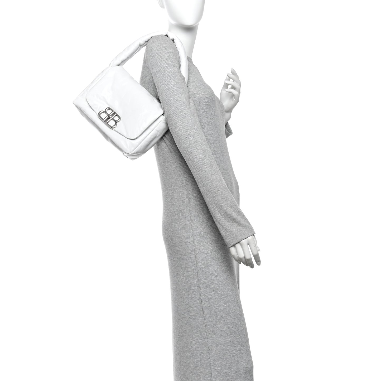 Thin Calfskin Small Monaco Sling Shoulder Bag Light Blue White White