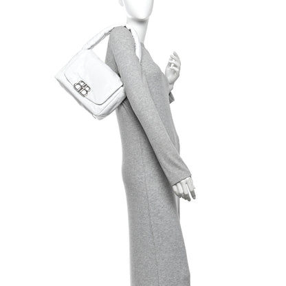 Balenciaga Thin Calfskin Small Monaco Sling Shoulder Bag Light Blue White White 2 of 10