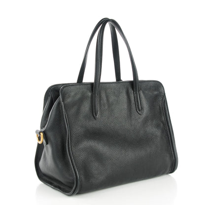 Alexander McQueen Pebbled Calfskin Medium Skull Padlock Zip Around Tote Black 4 of 8